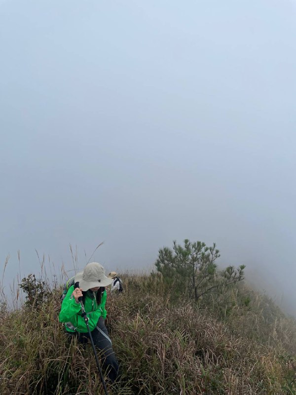 #徒步 #爬山 #Hiking⛰️ 永定笔架山🗓️ 日期：20251109🧗 人数：9 人🛣️ 路线：笔架山反穿环线（15km，爬升 1200m）⏳ 用时：7h 20min📍 福建·龙岩·永定区·虎岗镇·虎西村🏔 该山呈东西走向，属玳瑁山山脉分支，因三峰鼎力状如笔架得名，顶峰海拔 1350m 左右