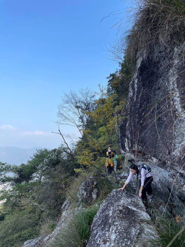#徒步 #爬山 #Hiking⛰️ 龙门尖笔山 & 狮头山🗓️ 日期：20251206🧗 人数：11 人🛣️ 路线：尖笔山狮头山环线（10km，爬升 1000m）⏳ 用时：7h 25min📍 福建·龙岩·新罗区·龙门镇·洋畲村🏔 该山为紫金五峰之一，是龙岩八景「紫金晴雪」之所在