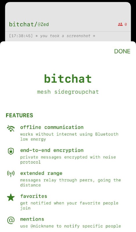 Jack Dorsey 开发的这个 bitchat 还挺有意思的，在户外无信号时可以跟队友保持通联，下次在山里用一下看看效果